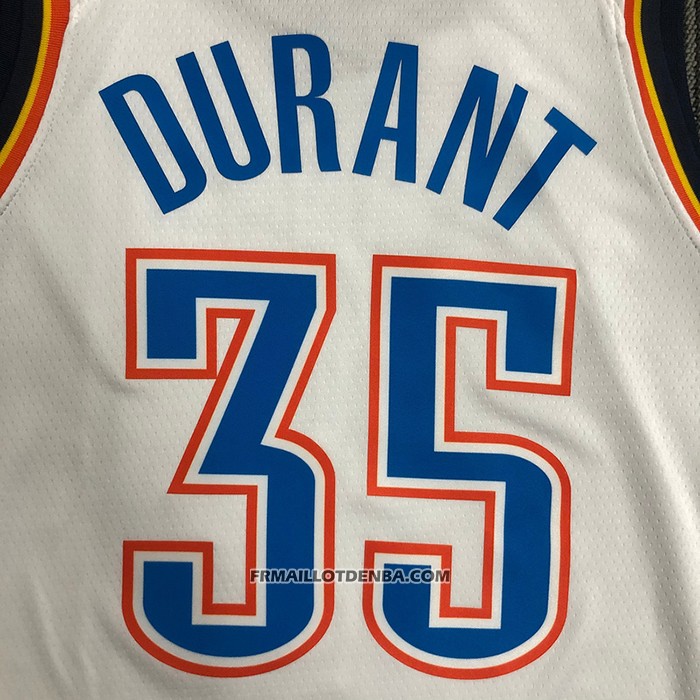 Maillot Oklahoma City Thunder Kevin Durant NO 35 Association Blanc